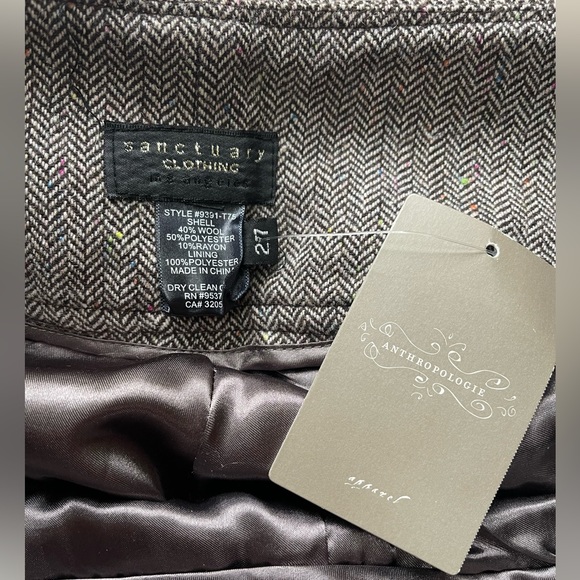 NWT Anthropologie wide leg pant - Sanctuary Clothing Herringbone Pant - - Picture 4 of 6